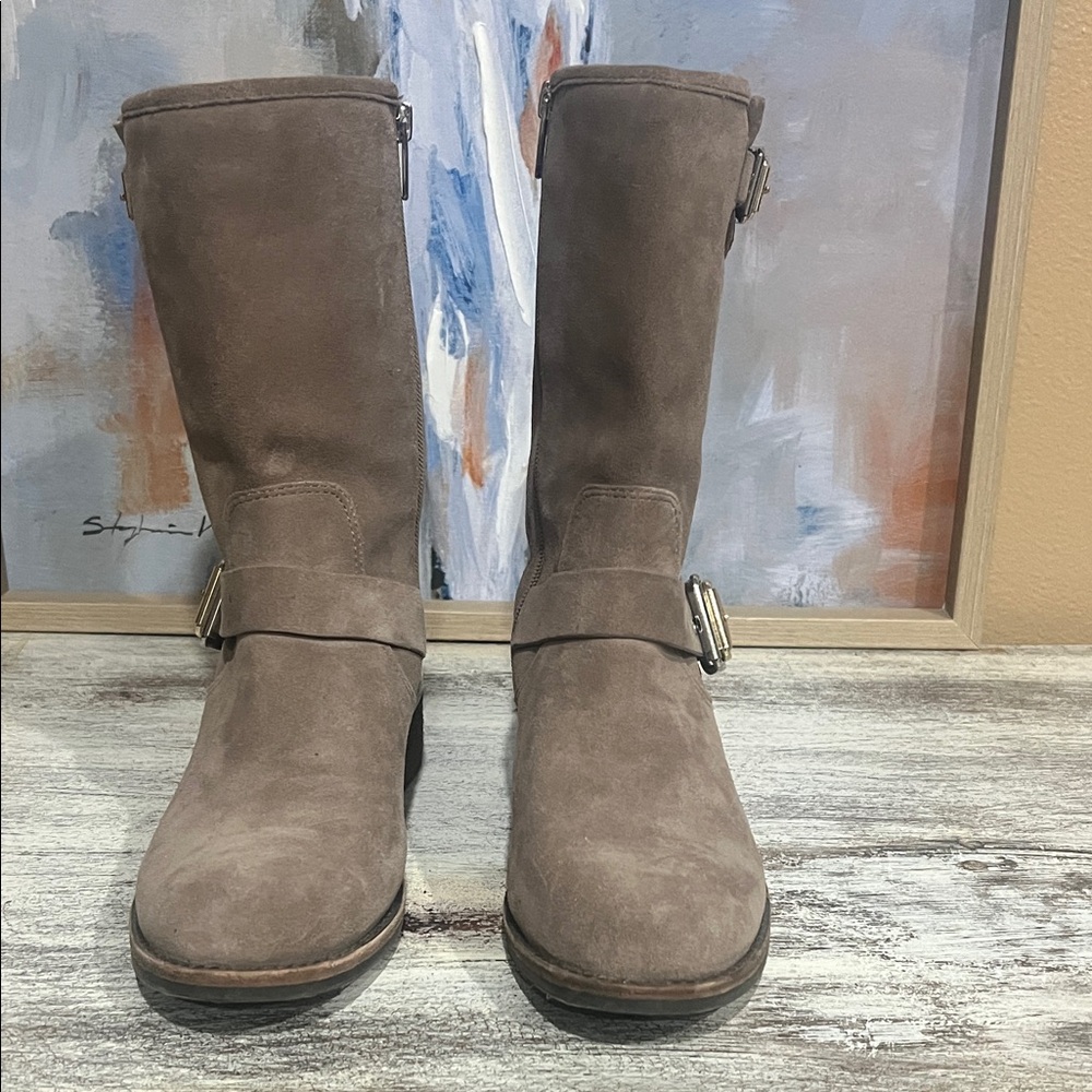 Vince Camuto Taupe Suede Heeled Boots